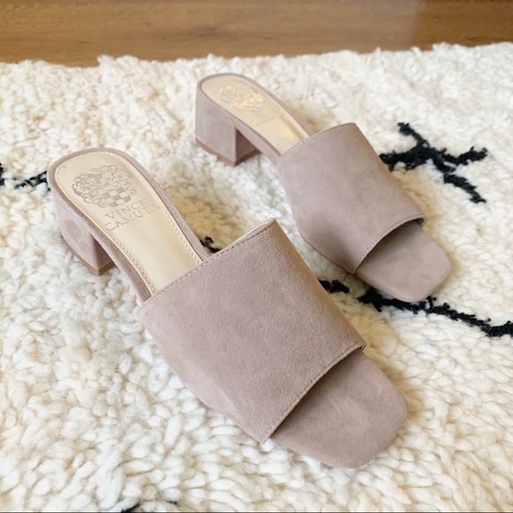 vince camuto jestilian suede block heel sandal